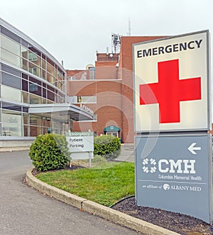 Emergency room entrance Columbia Memorial Hospital, Hudson New York