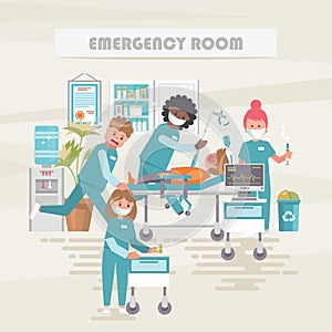 Emergency room. Medical vector concept. Healthcare and treatment illustration.