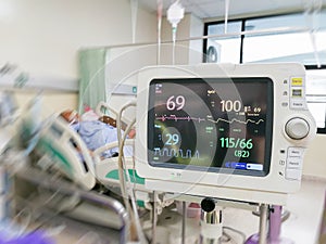 Emergency in the room patient hospital pulse