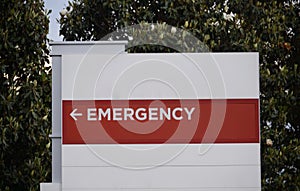 Emergency Room Sign at Hospital