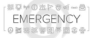 emergency safety security danger icons set vector