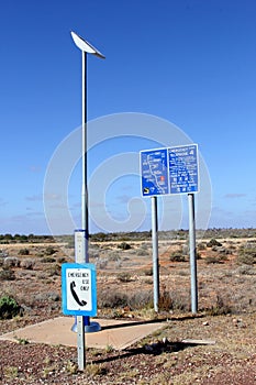 Emergency Satellite Telephone at Stuart Highway, Australia