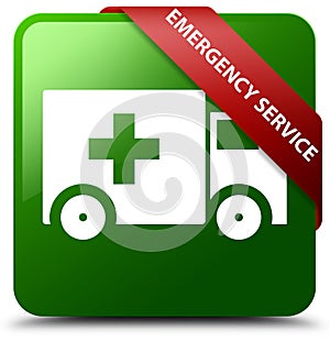 Emergency service green square button