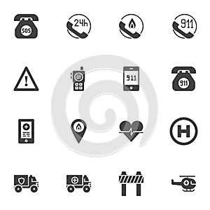 Emergency service vector icons set