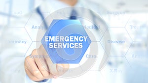 Emergency Services, Doctor working on holographic interface, Motion Graphics