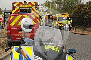 Emergency services at a major incident.