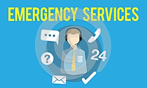 Emergency Services Urgency Helpline Care Service Concept