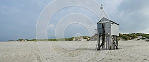 Emergency shelter on the beach of Terschelling, Netherlands