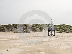 Emergency shelter on the beach of Terschelling, Netherlands