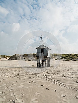 Emergency shelter on the beach of Terschelling, Netherlands