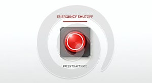 Emergency Shutoff Button - Red Stop Control Panel
