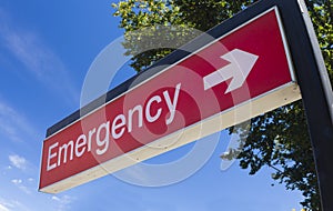 Emergency sign of a hospital