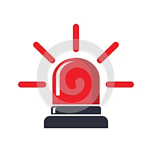 Emergency siren icon in flat style. Business concept for web, marketing, banner, mobile app and graphic design elements.