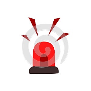 Emergency siren icon in flat style. warning sign, police alarm, ambulance alarm, Medical alert.