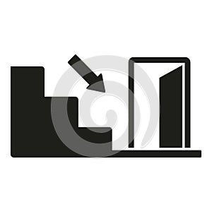 Emergency stairs exit icon simple vector. Alarm fire