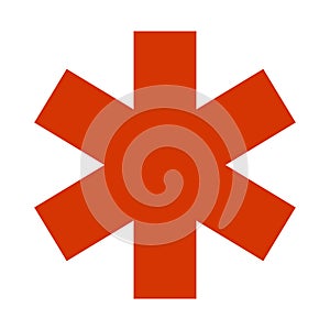 Emergency star - medical symbol vector icon flat isolated