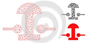 Emergency Stop Button Vector Mesh Wire Frame Model and Triangle Mosaic Icon