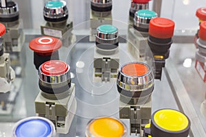 emergency stop and on / off buttons