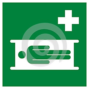Emergency stretcher symbol pictogram