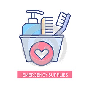 Emergency supplies - modern colored line design style icon