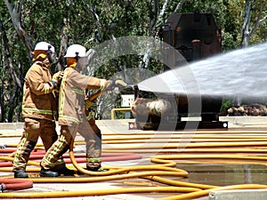 Emergency Teams fighting fire.
