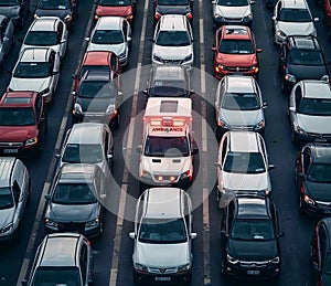 Emergency in traffic jam