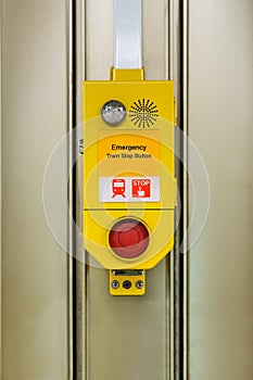 Emergency train stop button switch