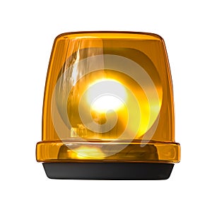 Emergency vehicle warning light isolated on white