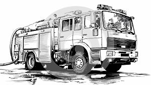 Emergency Vehicles Fighting Fire - Action Scene with Firefighting Service in Use