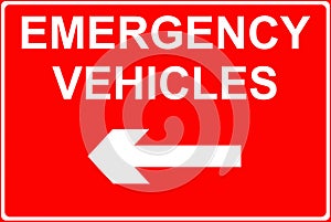 Emergency vehicles road work sign