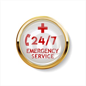 Emergency website button on white background