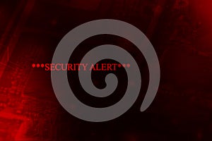 Emergent security alert on computer photo