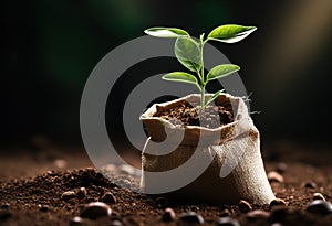 Emerging green shoots among coins, symbolizing financial growth and sustainable investment