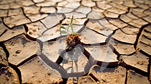 Emerging Life: The Struggle for Survival Amidst Dry Cracks