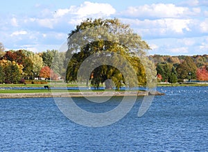 Emerson Park during fall season on Owasco Lake