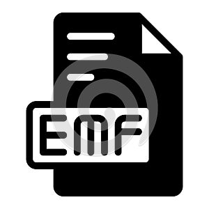 Emf icon Glyph design. image extension format file type icon. vector illustration