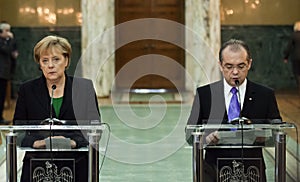 Emil Boc and Angela Merkel at Victoria Palace