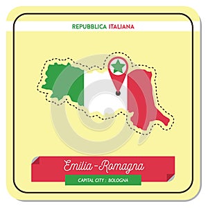 Emilia-romagna map. Vector illustration decorative design