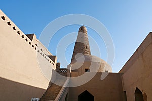 Emin minaret or Sugong tower in Turpan. the largest ancient Islamic tower in Turpan Xinjiang, China