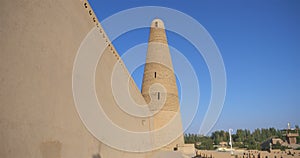 Emin minaret or Sugong tower in Turpan. the largest ancient Islamic tower in Turpan Xinjiang, China