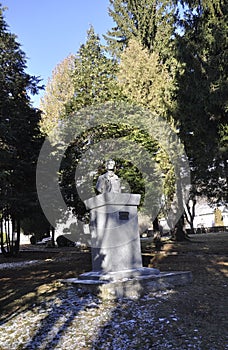 Eminescu Monument in the Park from Sinaia resort in Romania