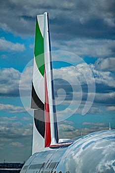 Emirates Airbus A380-800 Tail Close-Up