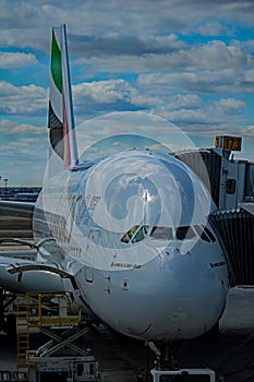 Emirates Airbus A380-800 Front End View