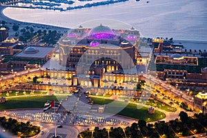 Emirates palace in Abu Dhabi , one of the famous travel spots in UAE capital city
