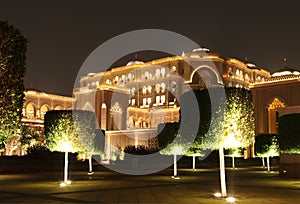 Emirates Palace Garden in the night