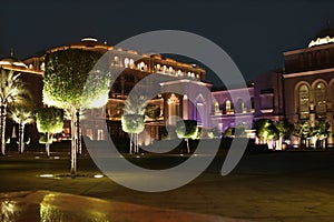 Emirates Palace in the night. Abu Dhabi