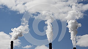 Emissions of harmful substances. Thermal power plant pipes.