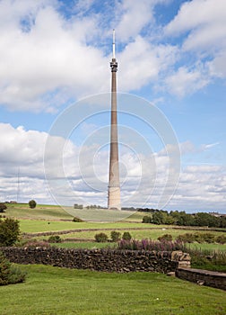 Emley Moor television mast in West Yorkshire