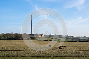 The Emley Moor transmitting mast, Emley, England