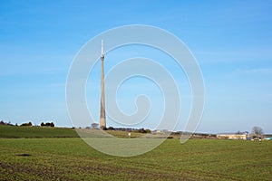 The Emley Moor transmitting mast, Emley, England